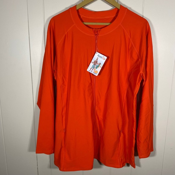 NWT SwimZip Women's Long Sleeve Rash Guard with Pockets & UPF 50+ Sun Protection - Picture 4 of 16